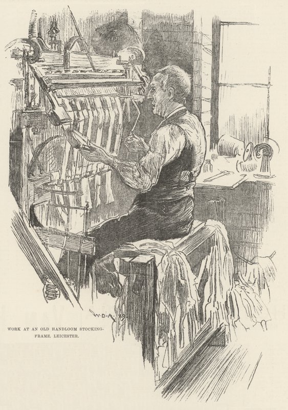 Arbeit an einem alten Handwebstuhl, Leicester von William Douglas Almond