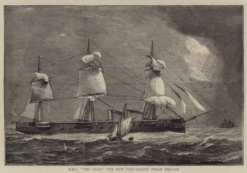 HMS The Shah, die neue schnellsegelnde Dampffregatte von William Edward Atkins