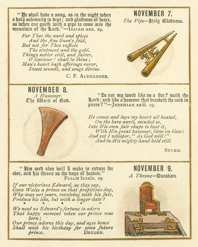 Seite aus dem Bibel-Emblem-Jubiläumsbuch (Farblithografie) von William Foster
