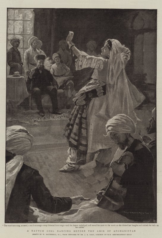 Eine Nautch-Tänzerin vor dem Amir von Afghanistan von William Hatherell