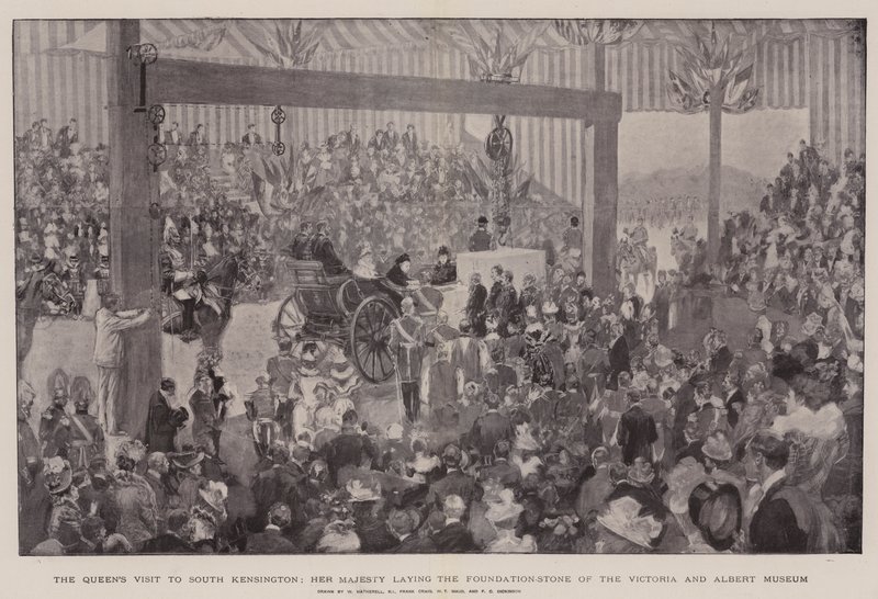 Der Besuch der Königin in South Kensington, Ihre Majestät legt den Grundstein des Victoria and Albert Museums von William Hatherell