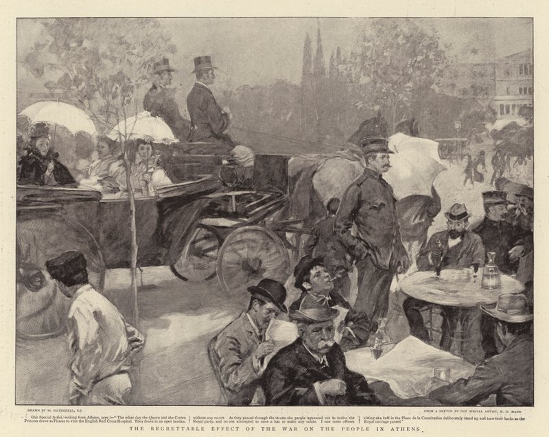 Die bedauerlichen Auswirkungen des Krieges auf die Menschen in Athen von William Hatherell