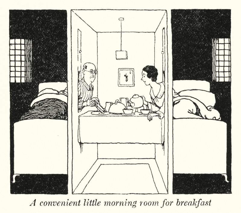 Ein praktisches kleines Frühstückszimmer von William Heath Robinson