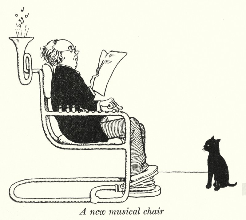 Ein neuer musikalischer Stuhl von William Heath Robinson