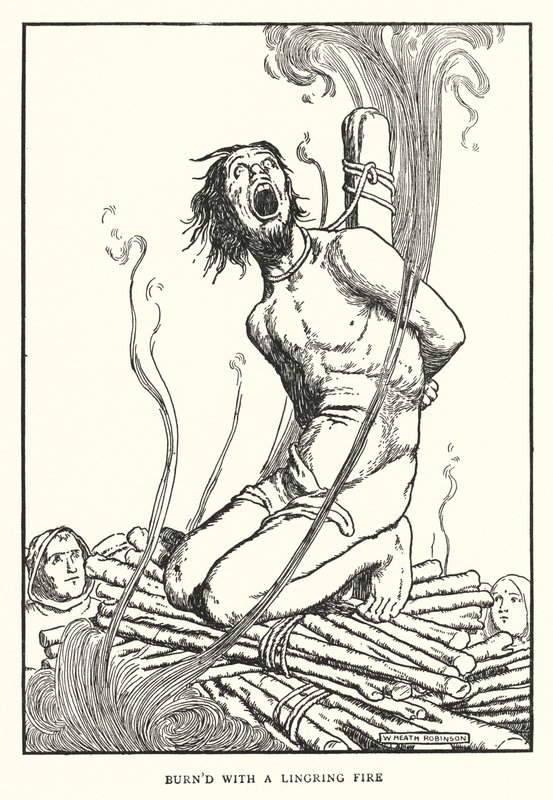 Mit einem schleichenden Feuer verbrannt von William Heath Robinson