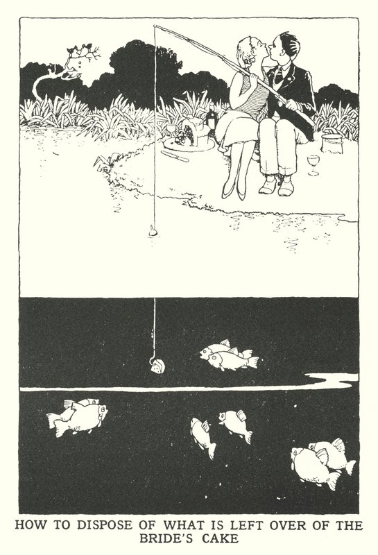 Wie man den Rest der Hochzeitstorte entsorgt (Lithografie) von William Heath Robinson