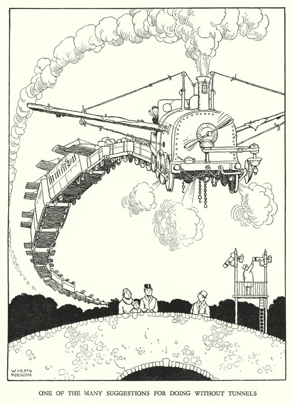 Illustration für Railway Ribaldry von W Heath Robinson von William Heath Robinson