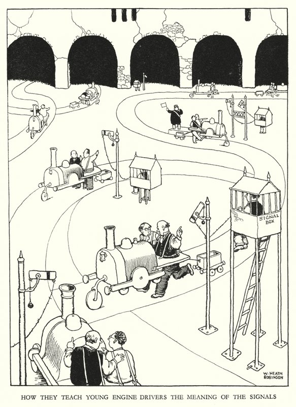 Illustration für Railway Ribaldry von W Heath Robinson von William Heath Robinson