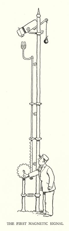 Illustration für Railway Ribaldry von W Heath Robinson (Lithographie) von William Heath Robinson