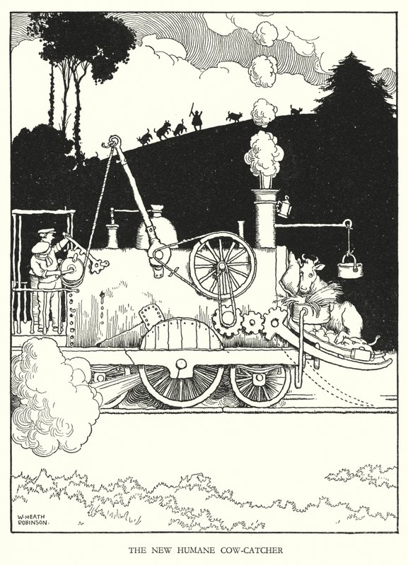 Illustration für Railway Ribaldry von W Heath Robinson von William Heath Robinson