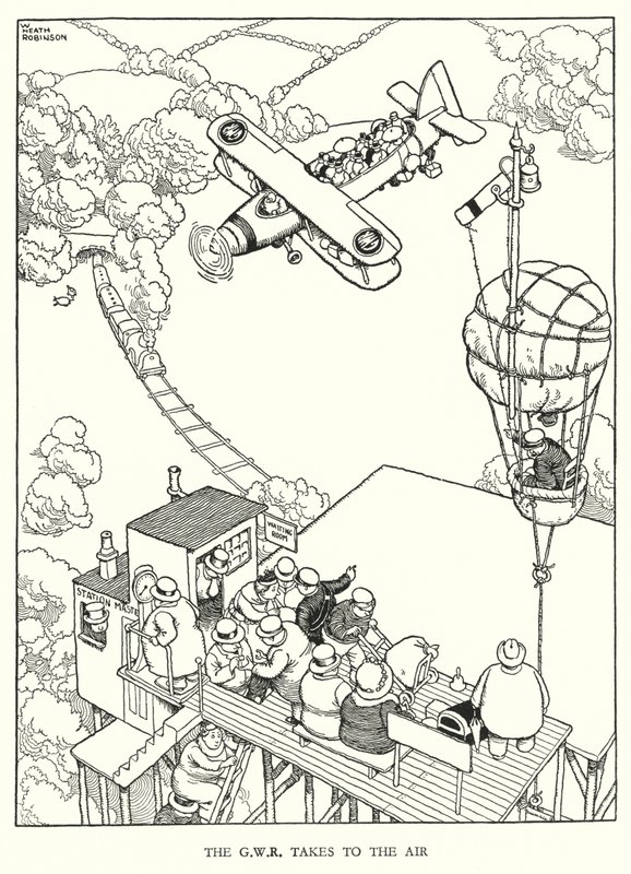 Illustration für Railway Ribaldry von W Heath Robinson von William Heath Robinson