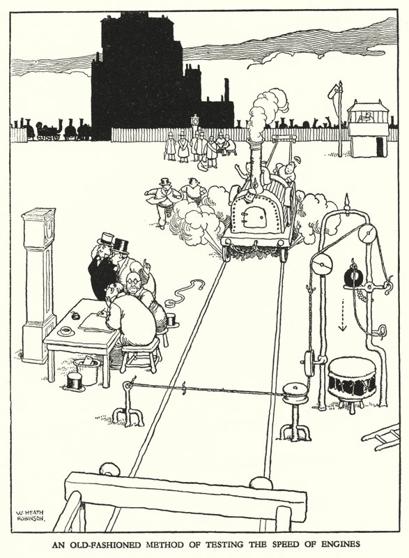 Illustration für Railway Ribaldry von W Heath Robinson von William Heath Robinson