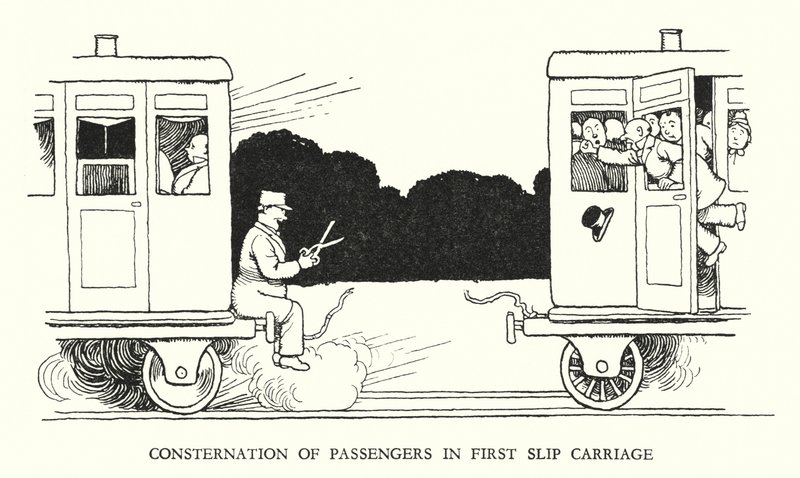Illustration für Railway Ribaldry von W Heath Robinson von William Heath Robinson
