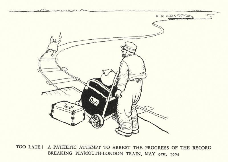Illustration für Railway Ribaldry von W Heath Robinson von William Heath Robinson