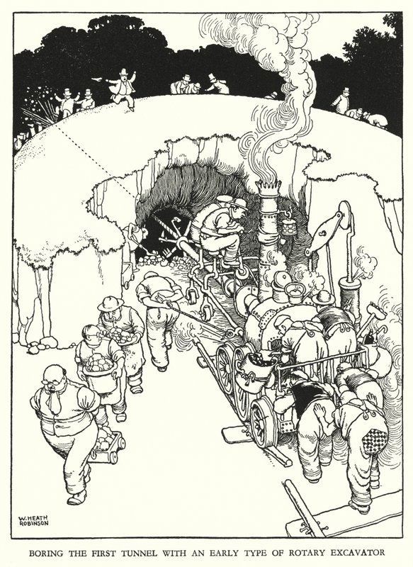 Illustration für Railway Ribaldry von W Heath Robinson von William Heath Robinson