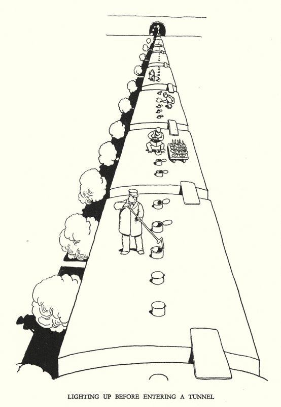 Illustration für Railway Ribaldry von W Heath Robinson von William Heath Robinson