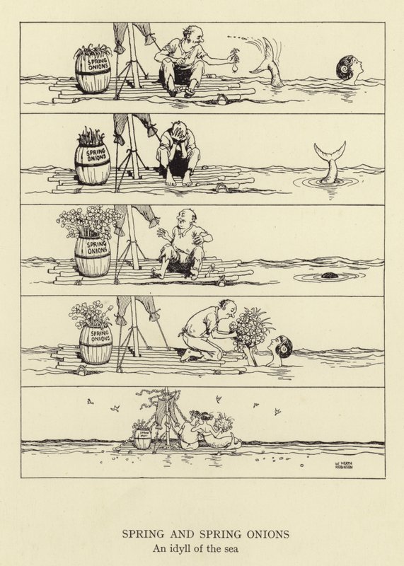 Frühling und Frühlingszwiebeln, ein Idyll des Meeres von William Heath Robinson