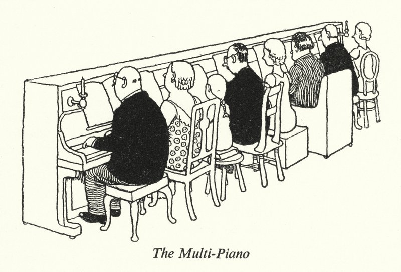 Das Multi-Klavier von William Heath Robinson