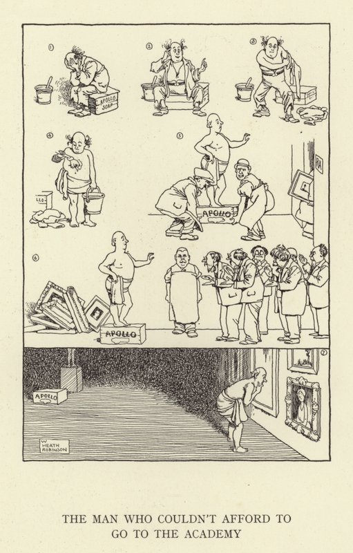 Der Mann, der es sich nicht leisten konnte, zur Akademie zu gehen von William Heath Robinson