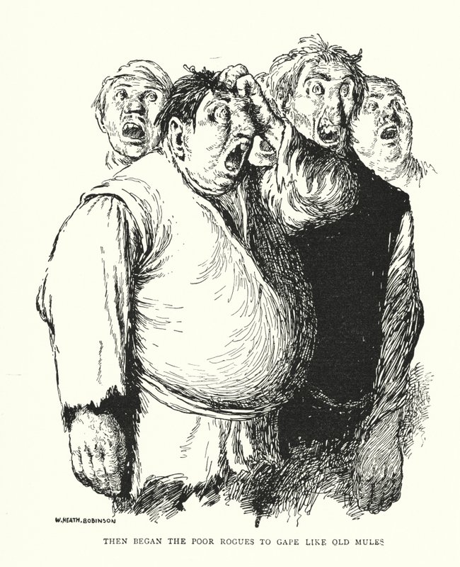 Dann begannen die armen Schurken zu gähnen wie alte Maultiere von William Heath Robinson