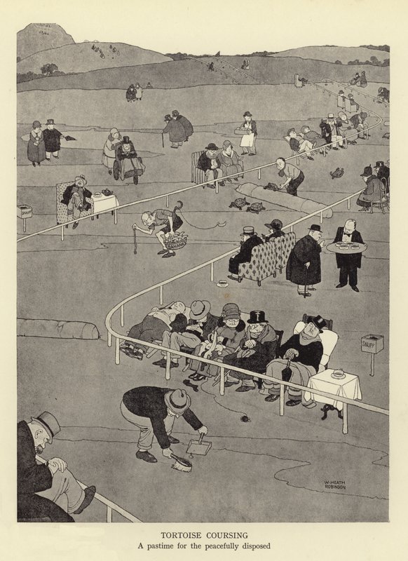 Schildkrötenrennen, ein Zeitvertreib für friedlich Gesinnte von William Heath Robinson