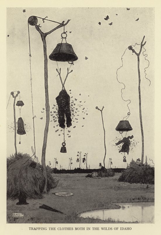 Fang des Kleidermotten in den Wildnissen von Idaho von William Heath Robinson