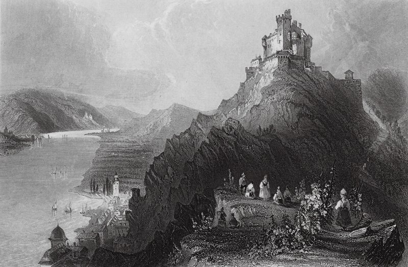 Braubach und Marksburg, Rhein (Stich) von William Henry (after) Bartlett