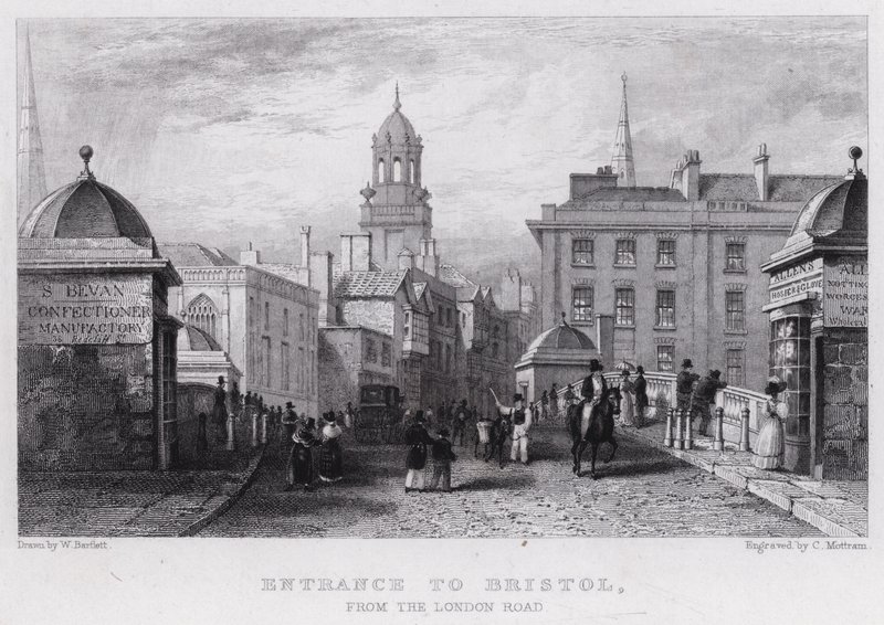 Eingang nach Bristol, von der Londoner Straße von William Henry (after) Bartlett