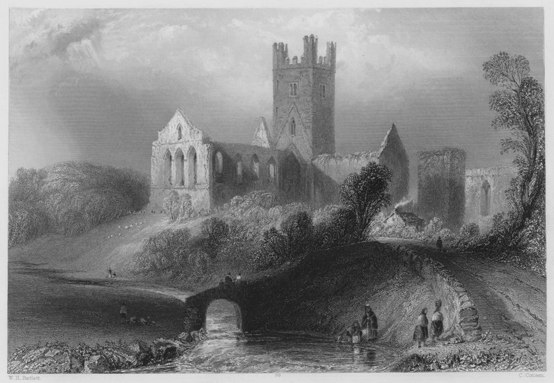 Jerpoint Abbey von William Henry (after) Bartlett