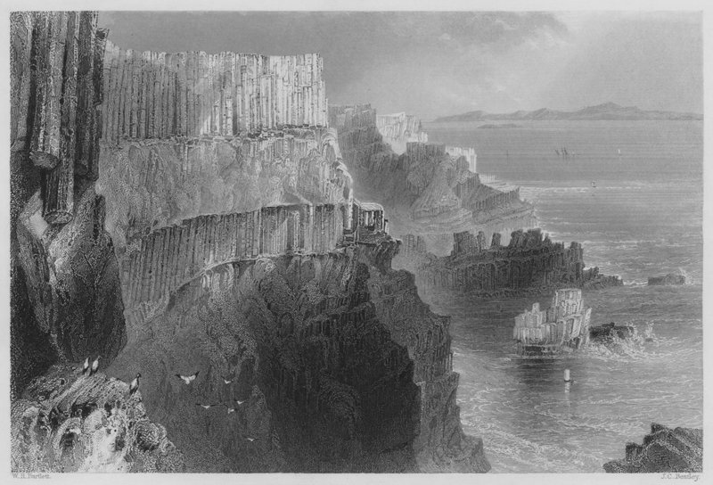 Pleaskin Cliff, nahe dem Giants Causeway, County Antrim von William Henry (after) Bartlett