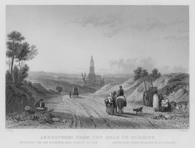 Amersfoort von der Straße nach Utrecht von William Henry Bartlett