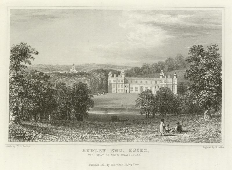 Audley End, Essex, der Sitz von Lord Braybrooke von William Henry Bartlett