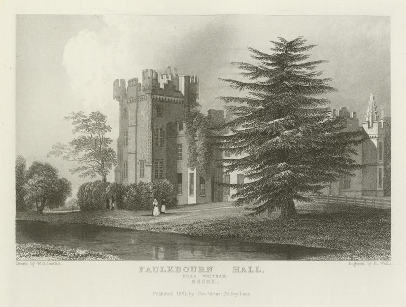 Faulkbourn Hall, in der Nähe von Whitham, Essex von William Henry Bartlett
