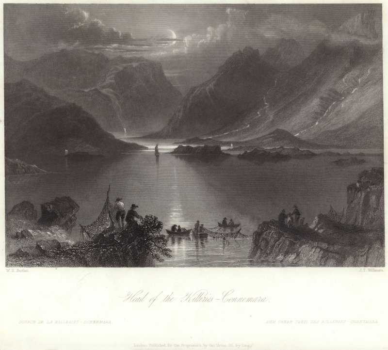 Kopf der Killeries, Connemara von William Henry Bartlett