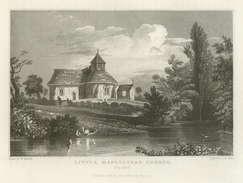 Kirche von Little Maplestead, Essex von William Henry Bartlett
