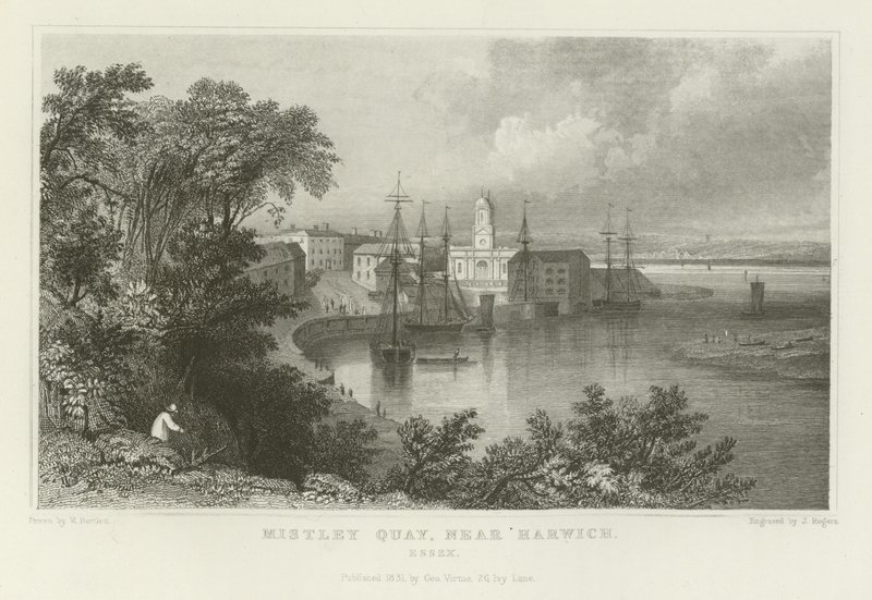 Mistley Quay, nahe Harwich, Essex von William Henry Bartlett