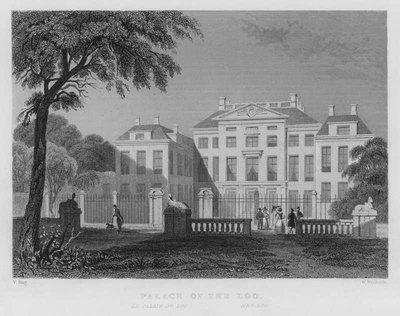 Palast von Het Loo (Stich) von William Henry Bartlett