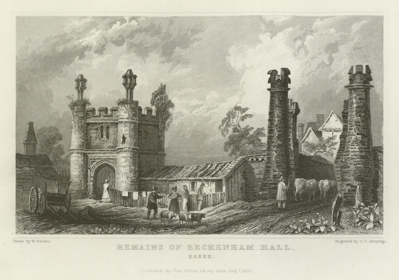 Überreste von Beckenham Hall, Essex von William Henry Bartlett