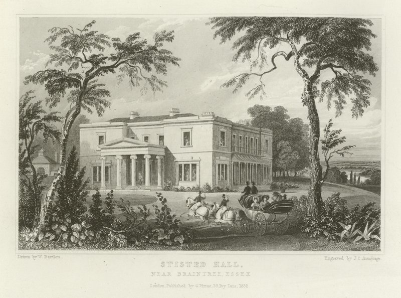 Stisted Hall, bei Braintree, Essex von William Henry Bartlett