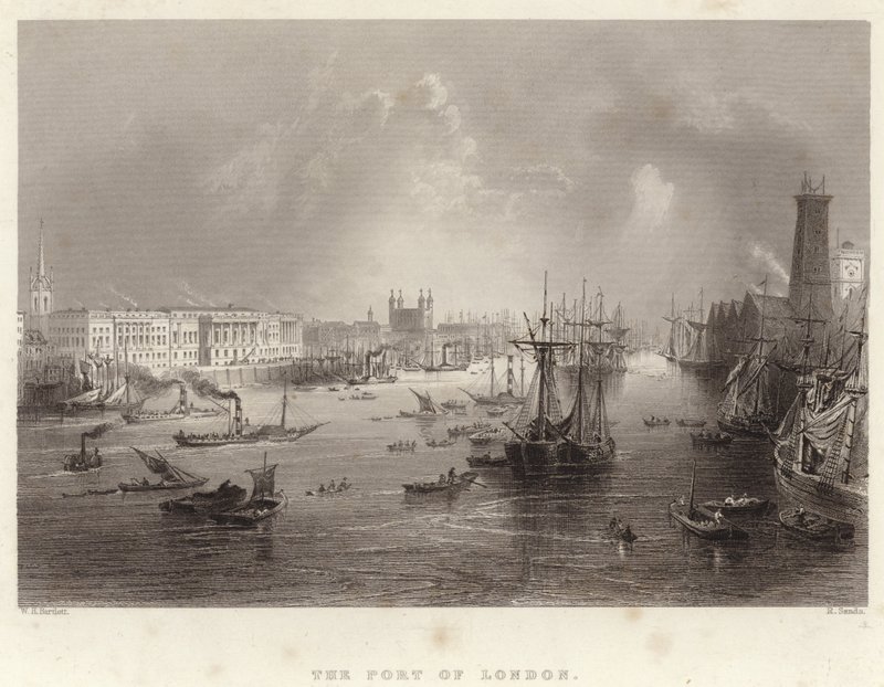 Der Hafen von London von William Henry Bartlett