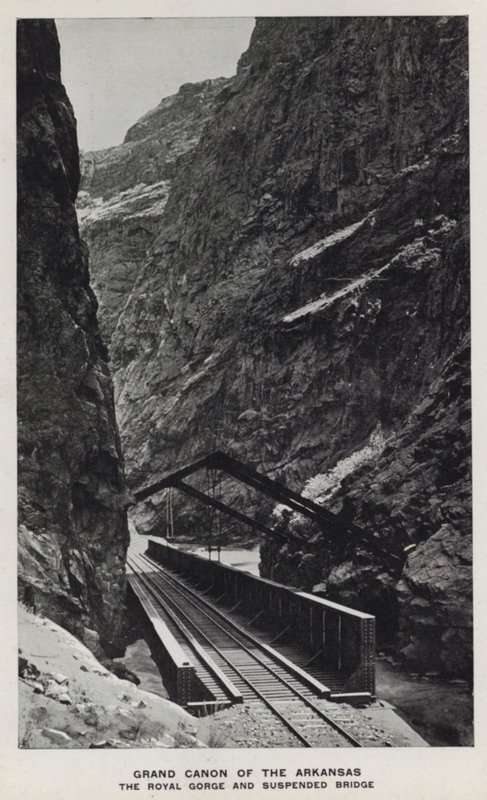 Canyons von Colorado: Grand Canon des Arkansas, Die Königliche Schlucht und Hängebrücke von William Henry Jackson