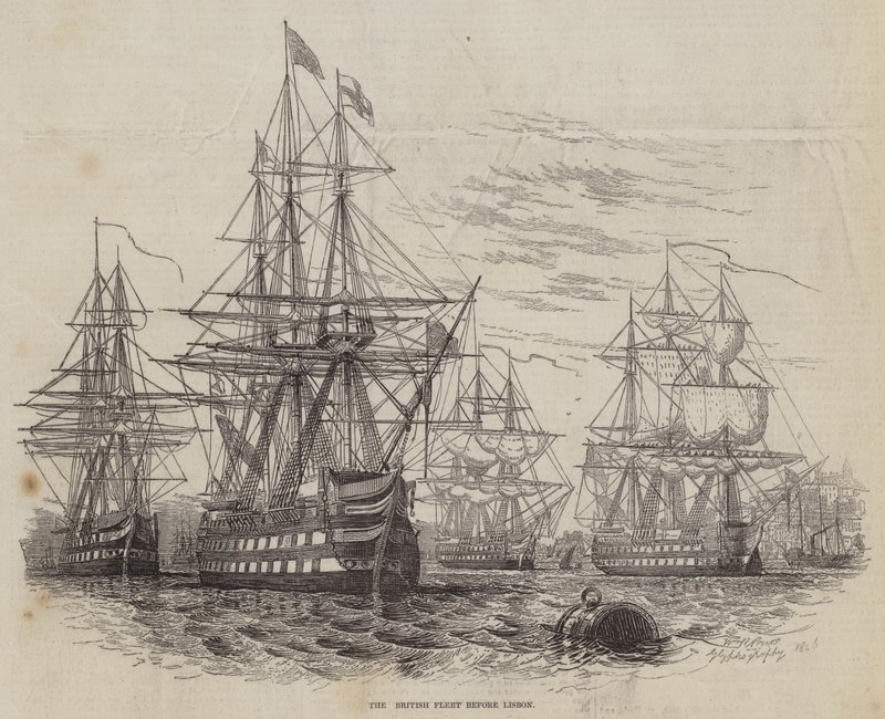 Die britische Flotte vor Lissabon von William Henry Pike