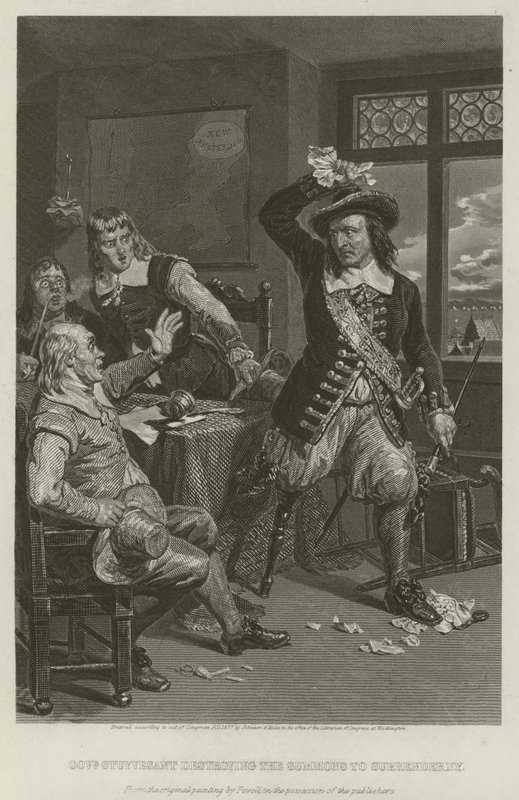 Gouverneur Stuyvesant zerstört die Aufforderung zur Übergabe von New York, 1664 von William Henry Powell