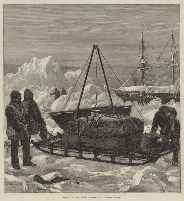 Arktisches Leben, Vorbereitung auf eine Schlittenreise von William Heysham Overend