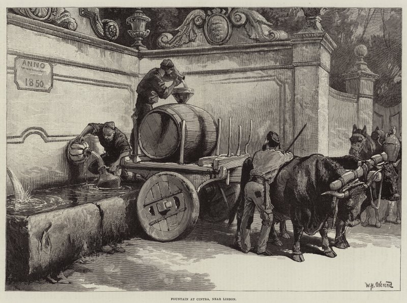 Brunnen in Cintra, nahe Lissabon von William Heysham Overend