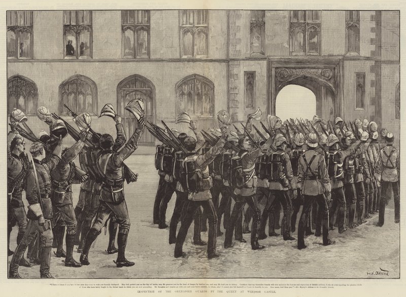 Inspektion der Grenadier Guards durch die Königin im Windsor Castle von William Heysham Overend