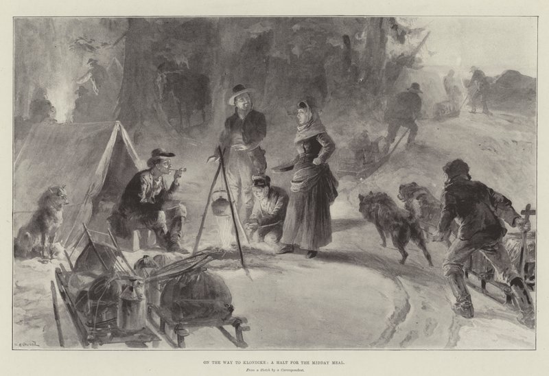 Auf dem Weg nach Klondike, eine Pause für das Mittagessen von William Heysham Overend