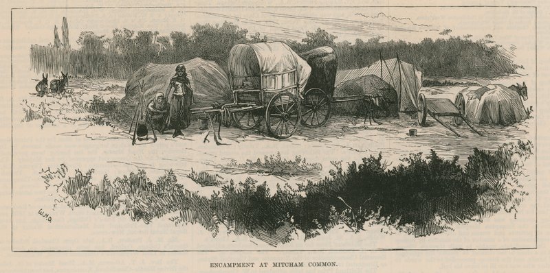 Skizzen des Zigeunerlebens; Lager auf Mitcham Common von William Heysham Overend