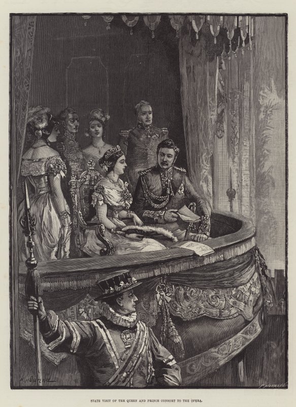 Staatsbesuch der Königin und des Prinzgemahls in der Oper von William Heysham Overend