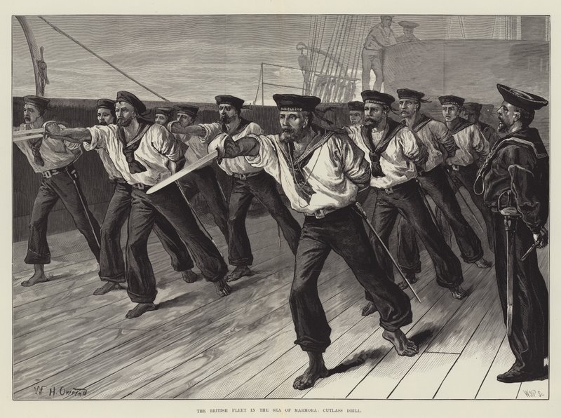 Die britische Flotte im Marmarameer, Cutlass Drill von William Heysham Overend